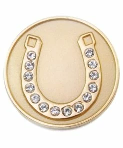 Navika Swarovski Crystal Horseshoe Gold Marker