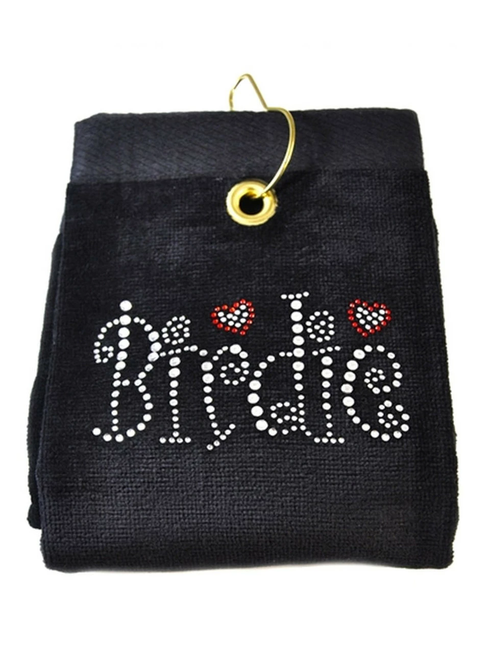 Navika Bling Birdie Golf Towel Black 3 Navika Bling Birdie Golf Towel Black