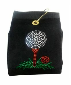 Navika Bling Golf Tee Towel Black