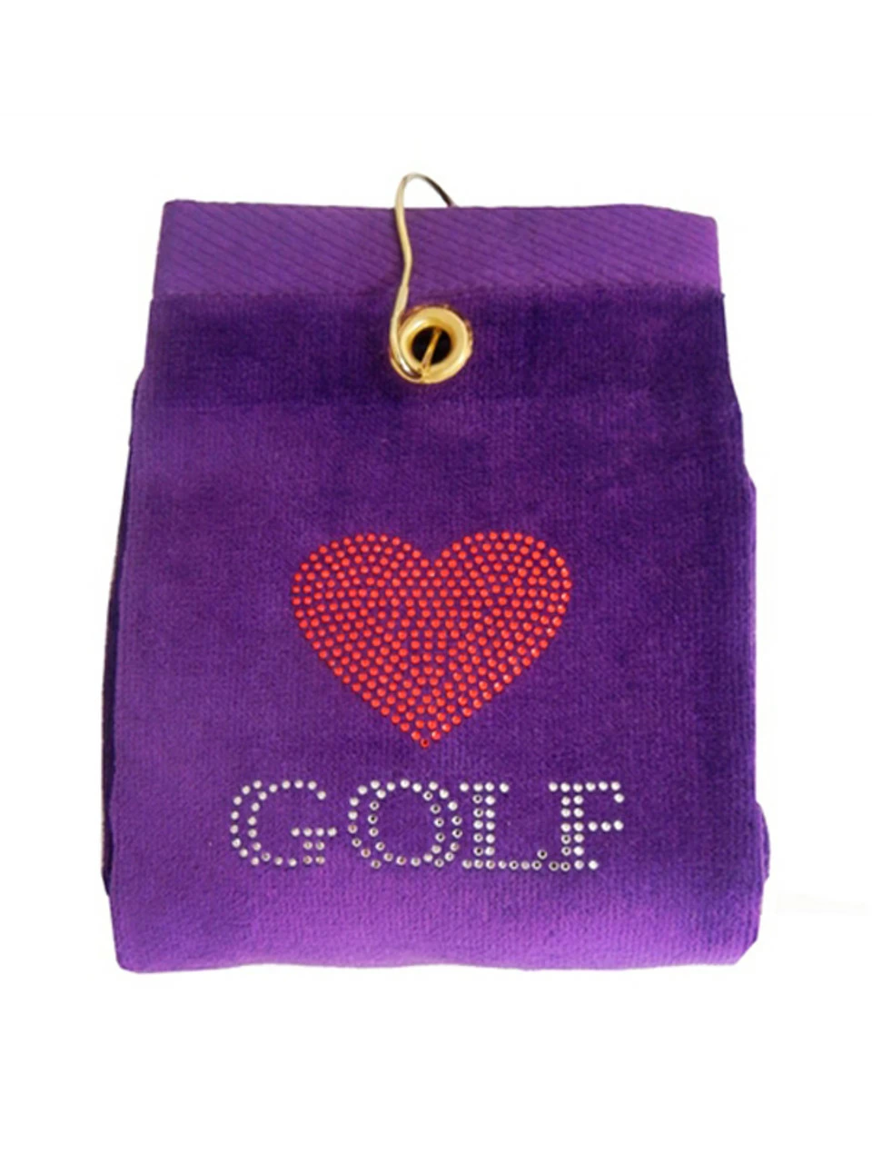 Navika Bling Heart Golf Towel Purple 2 Navika Bling Heart Golf Towel Purple
