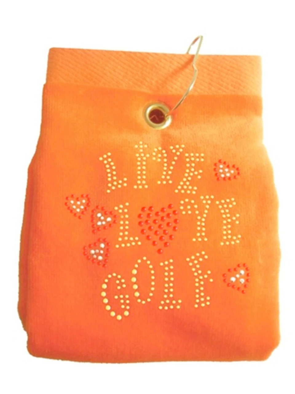 Navika Bling Live Love Golf Towel Orange 3 Navika Bling Live Love Golf Towel Orange
