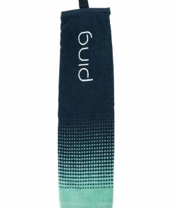Ping Ladies Trifold Towel - Navy/Mint